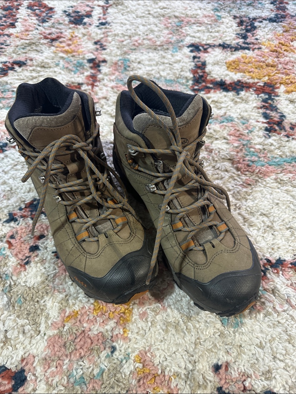 Oboz Bridger B-DRY Waterproof Hiking Boots Mens Brown Nubuck Leather Trail Shoes